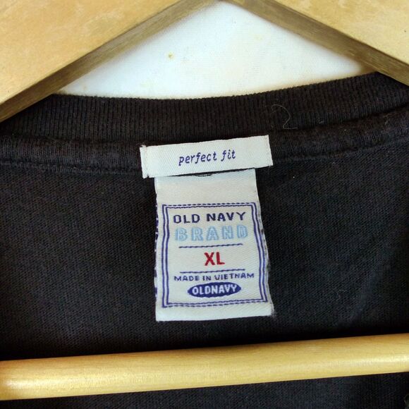 Y2K Devil T-shirt Womens XL Black Spellout Horns Cap Sleeve Old Navy Gothic VTG - Picture 7 of 8